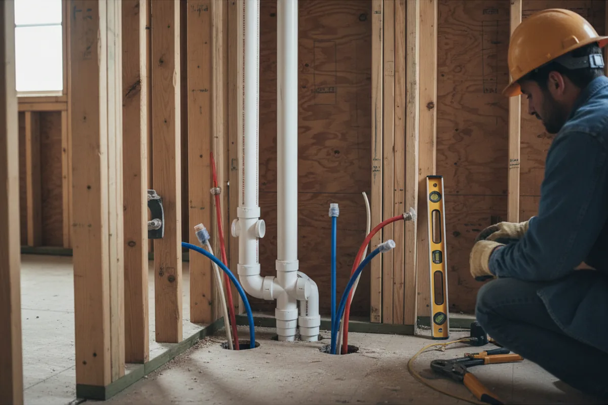 Drain and supply rough-in during Drain Cleaning in Bellvue